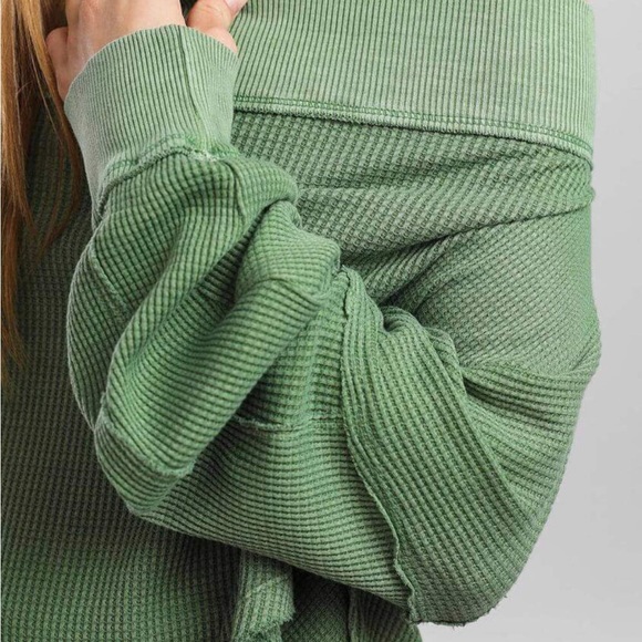 Free People WE THE FREE Women's Close To You Waffle Knit Top NWOT - Picture 1 of 7